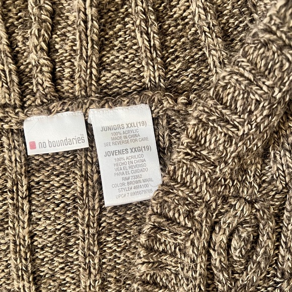 Y2K No Boundaries Brown Knit Hoodie - Picture 4 of 7